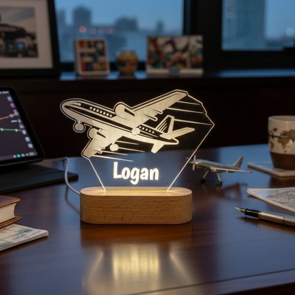 Airplane Custom Name Lamp • Personalized LED Cloud Decor • Boy/Girl Gift - Picture 8 of 8